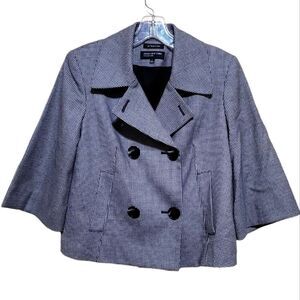 Jones New York Black and White Houndstooth Blazer